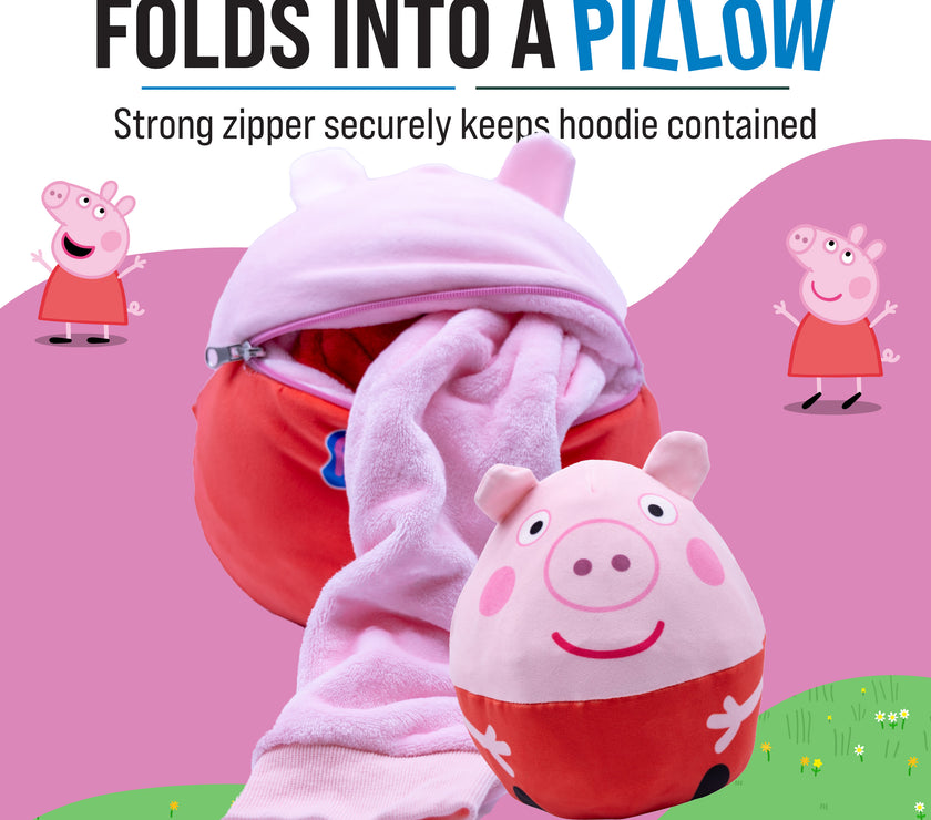 Hasbro | Peppa Pig Toddler Snugible | Blanket Hoodie & Pillow