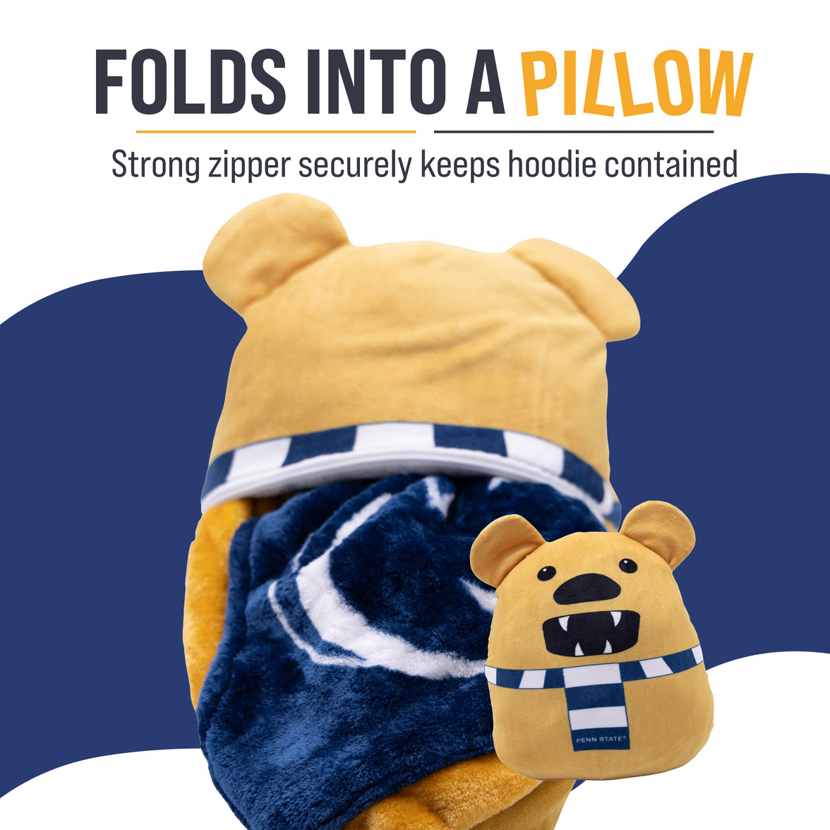 Penn State Nittany Lion Junior Snugible 2-in-1 Blanket Hoodie & Pillow