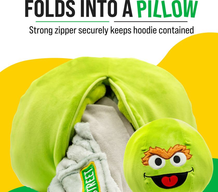 Sesame Street | Oscar the Grouch Adult Snugible 2-in-1 Blanket Hoodie & Pillow