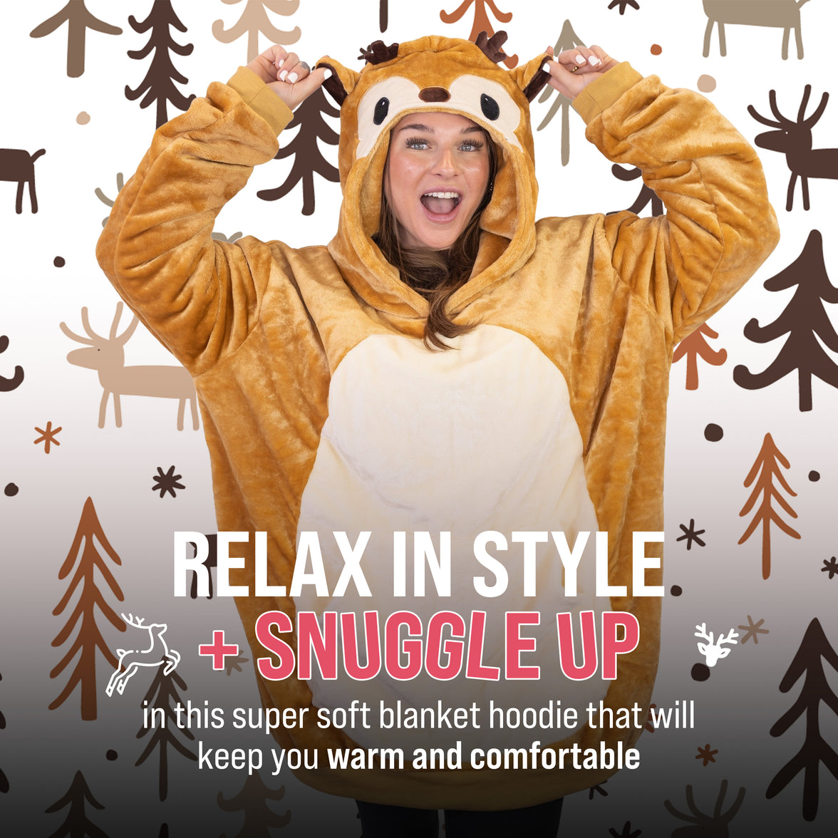 Riley the Reindeer Snugible 2-in-1 Blanket Hoodie & Pillow