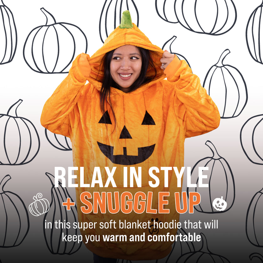 Pumpkin Snugible 2-in-1 Blanket Hoodie & Pillow