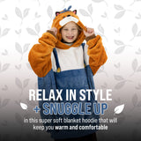 Sharewood Forest Friends Snugible Fiona the Fox Kids Size | Blanket Hoodie & Pillow