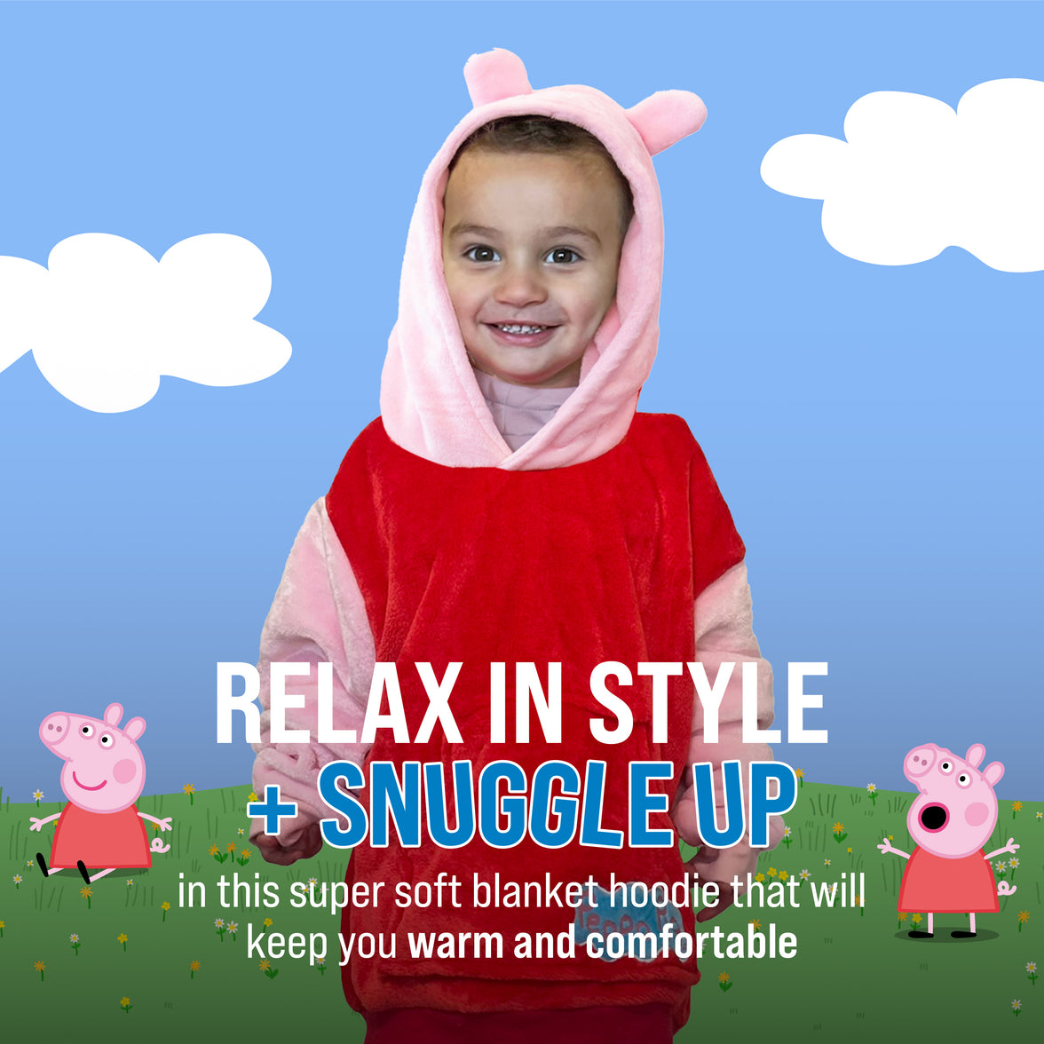 Hasbro | Peppa Pig Toddler Snugible | Blanket Hoodie & Pillow