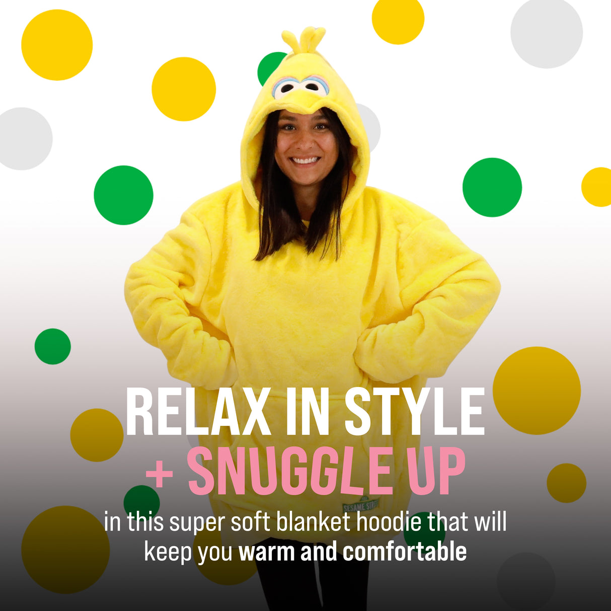 Sesame Street | Big Bird Adult Snugible 2-in-1 Blanket Hoodie & Pillow