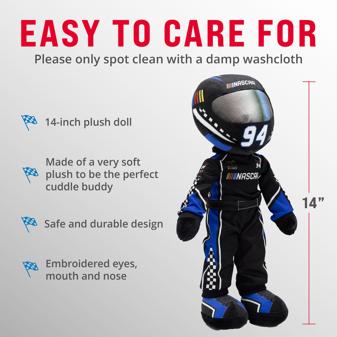 NASCAR | Scotty Speedster Racecar Driver 14" Plush Figure