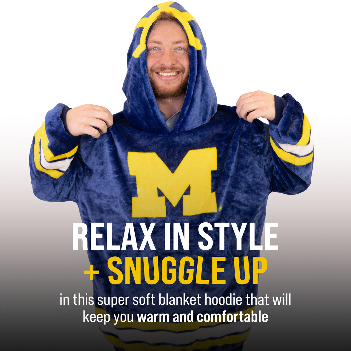 University of Michigan Helmet Snugible 2-in-1 Blanket Hoodie & Pillow