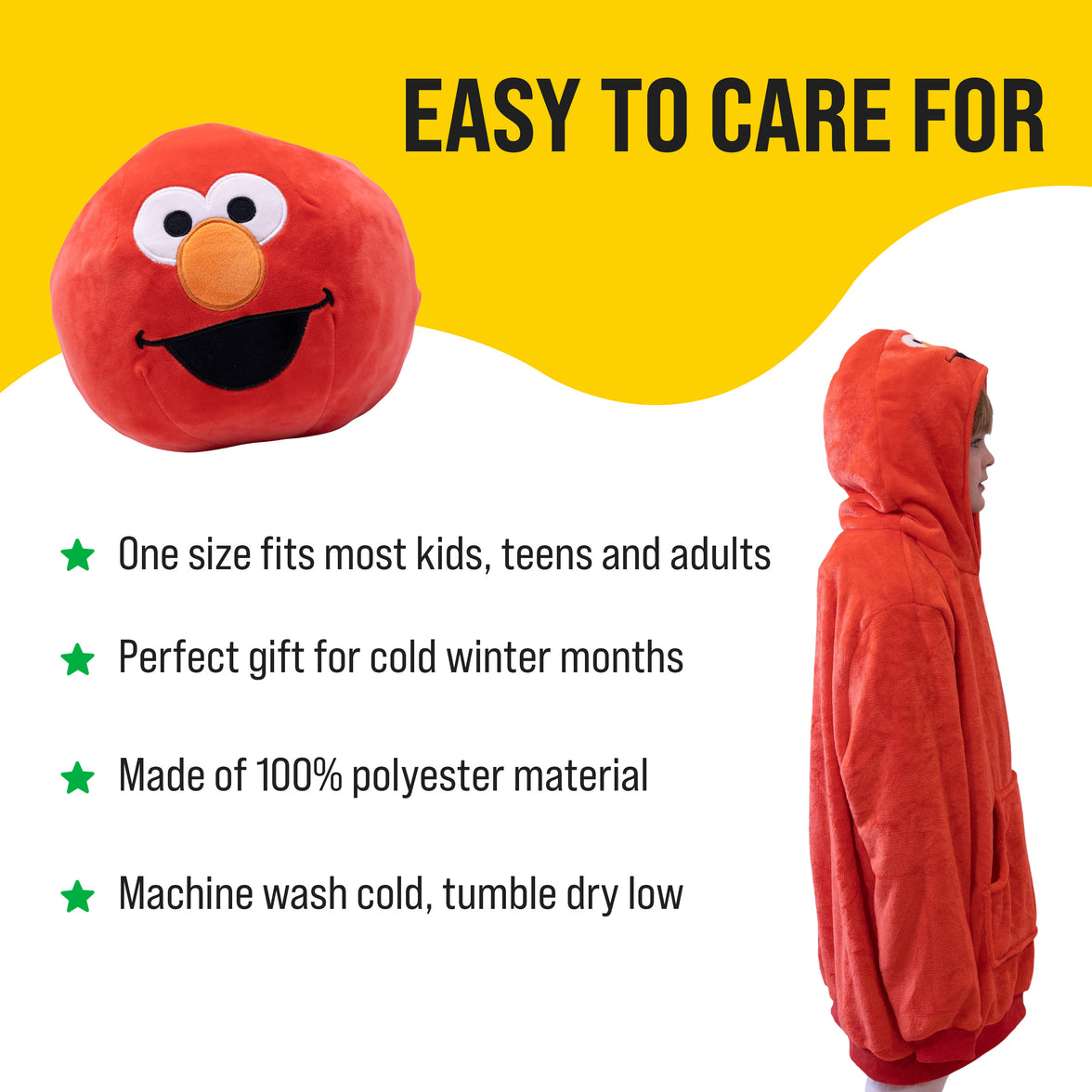 Sesame Street | Elmo Kids Snugible 2-in-1 Blanket Hoodie & Pillow