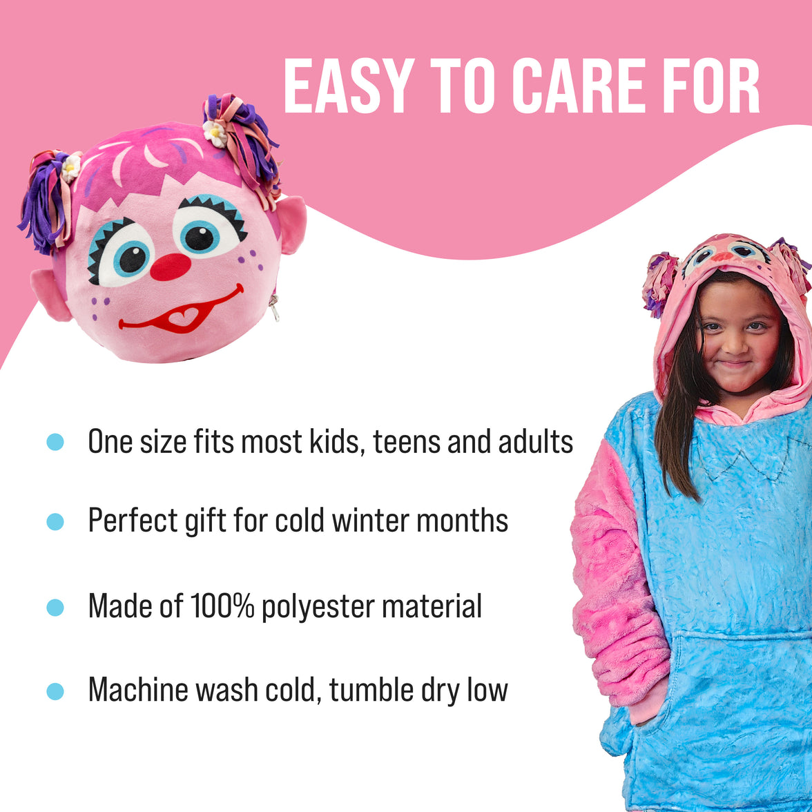 Sesame Street | Abby Cadabby Kids Snugible 2-in-1 Blanket Hoodie & Pillow