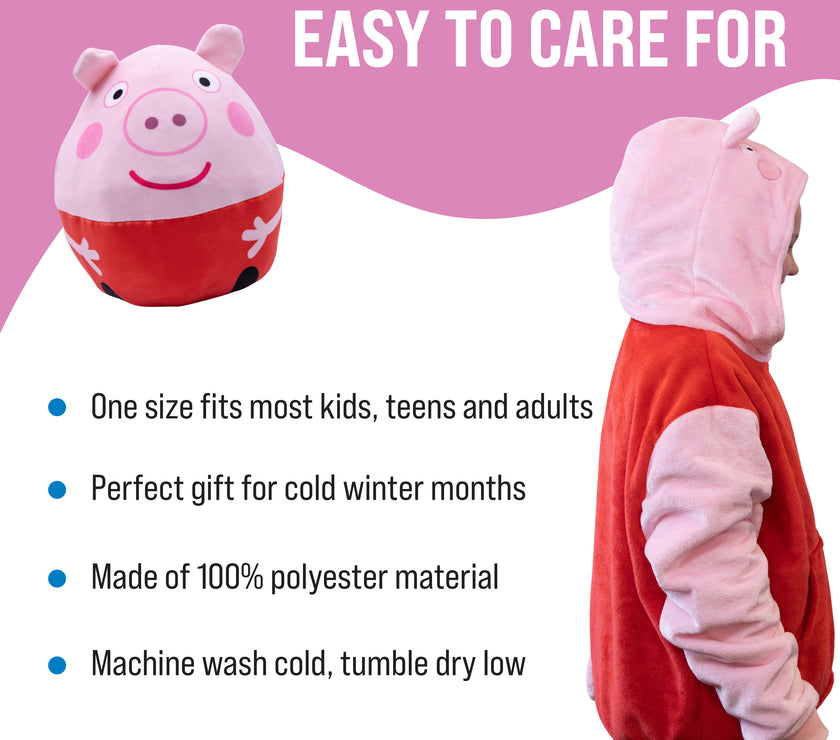 Hasbro | Peppa Pig Toddler Snugible | Blanket Hoodie & Pillow