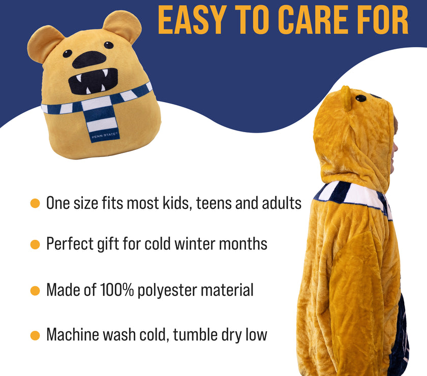 Penn State Nittany Lion Junior Snugible 2-in-1 Blanket Hoodie & Pillow