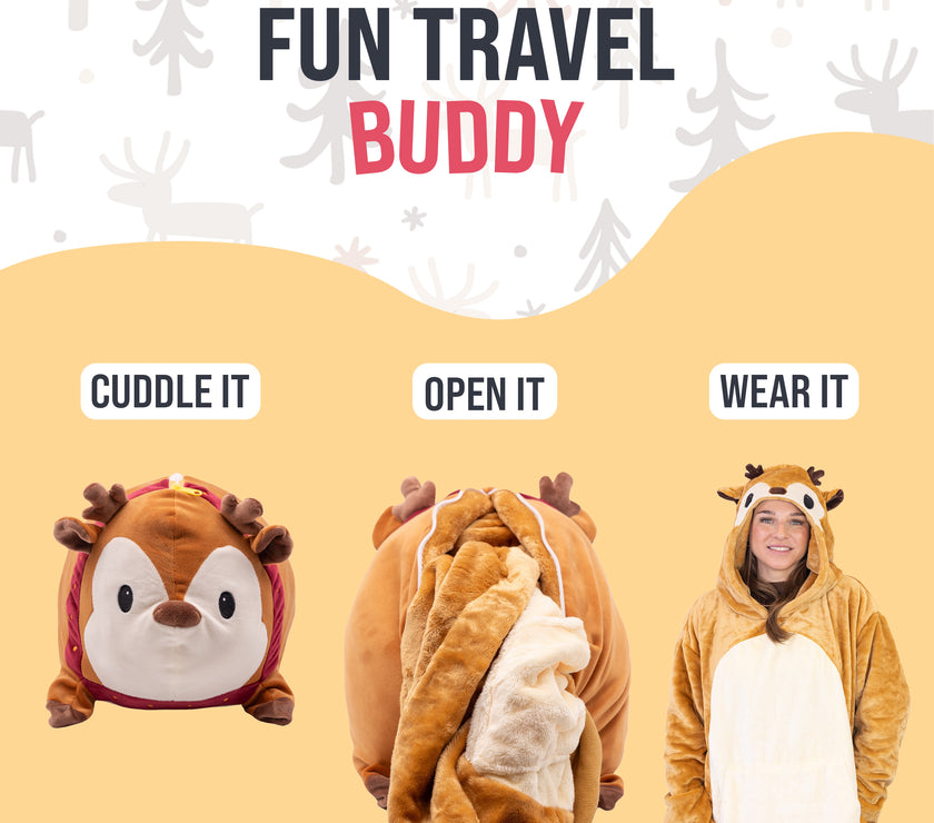 Riley the Reindeer Snugible 2-in-1 Blanket Hoodie & Pillow
