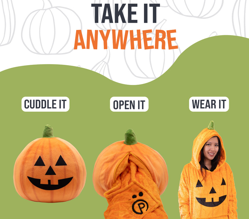 Pumpkin Snugible 2-in-1 Blanket Hoodie & Pillow