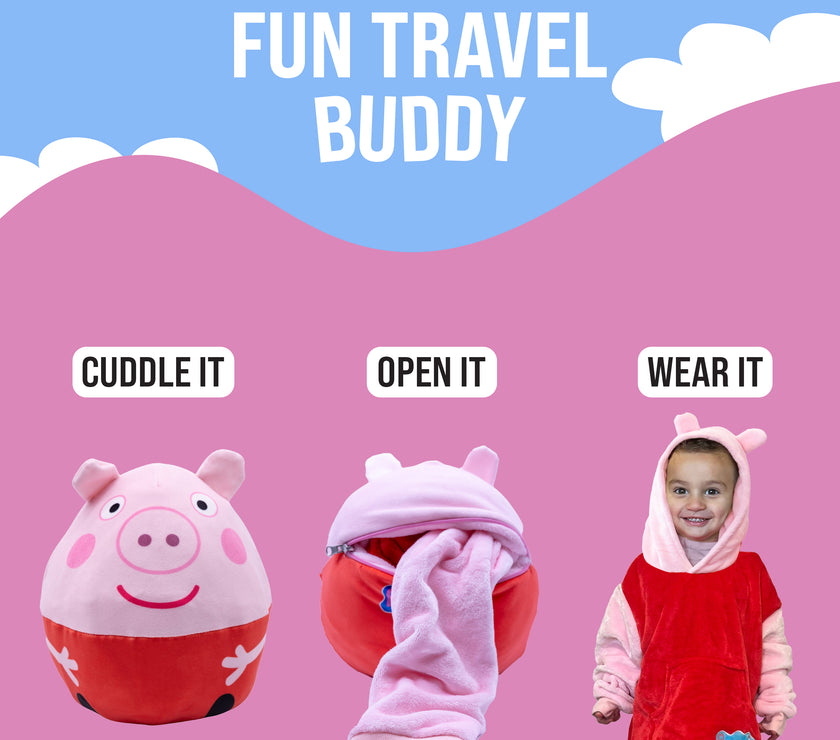 Hasbro | Peppa Pig Toddler Snugible | Blanket Hoodie & Pillow