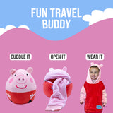 Hasbro | Peppa Pig Toddler Snugible | Blanket Hoodie & Pillow