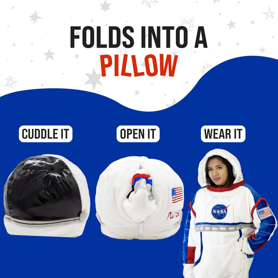 NASA | Astronaut Snugible 2-in-1 Blanket Hoodie & Pillow