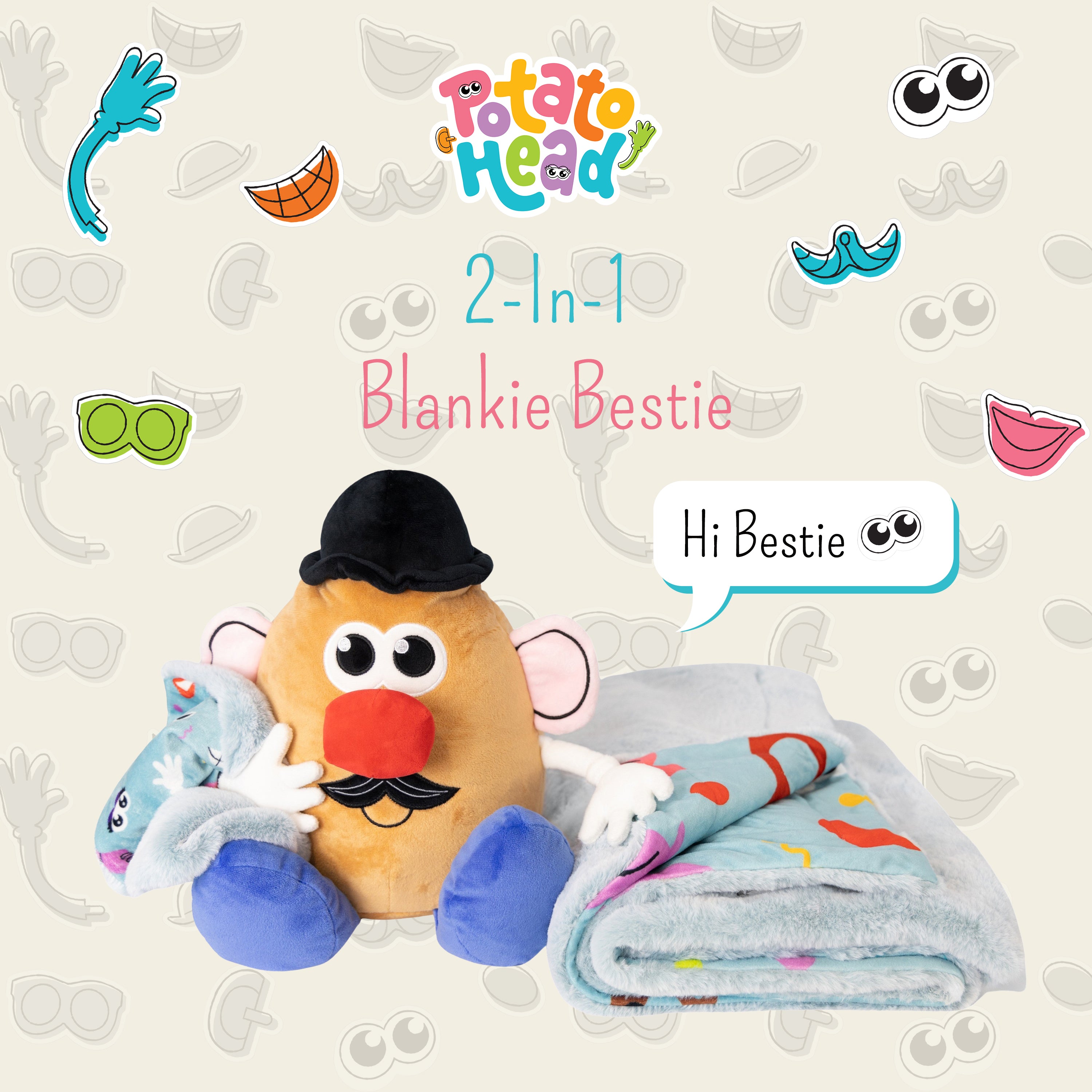 Hasbro | Mr. Potato Head Blankie Bestie 2-in-1 Blanket & Stuffed Animal