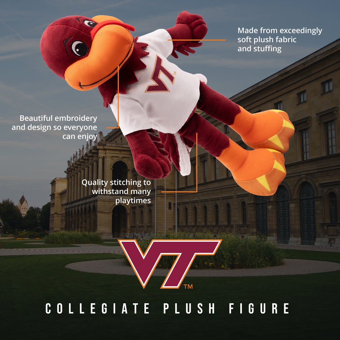 Virginia Tech University Hokiebird 14” Plush Figure