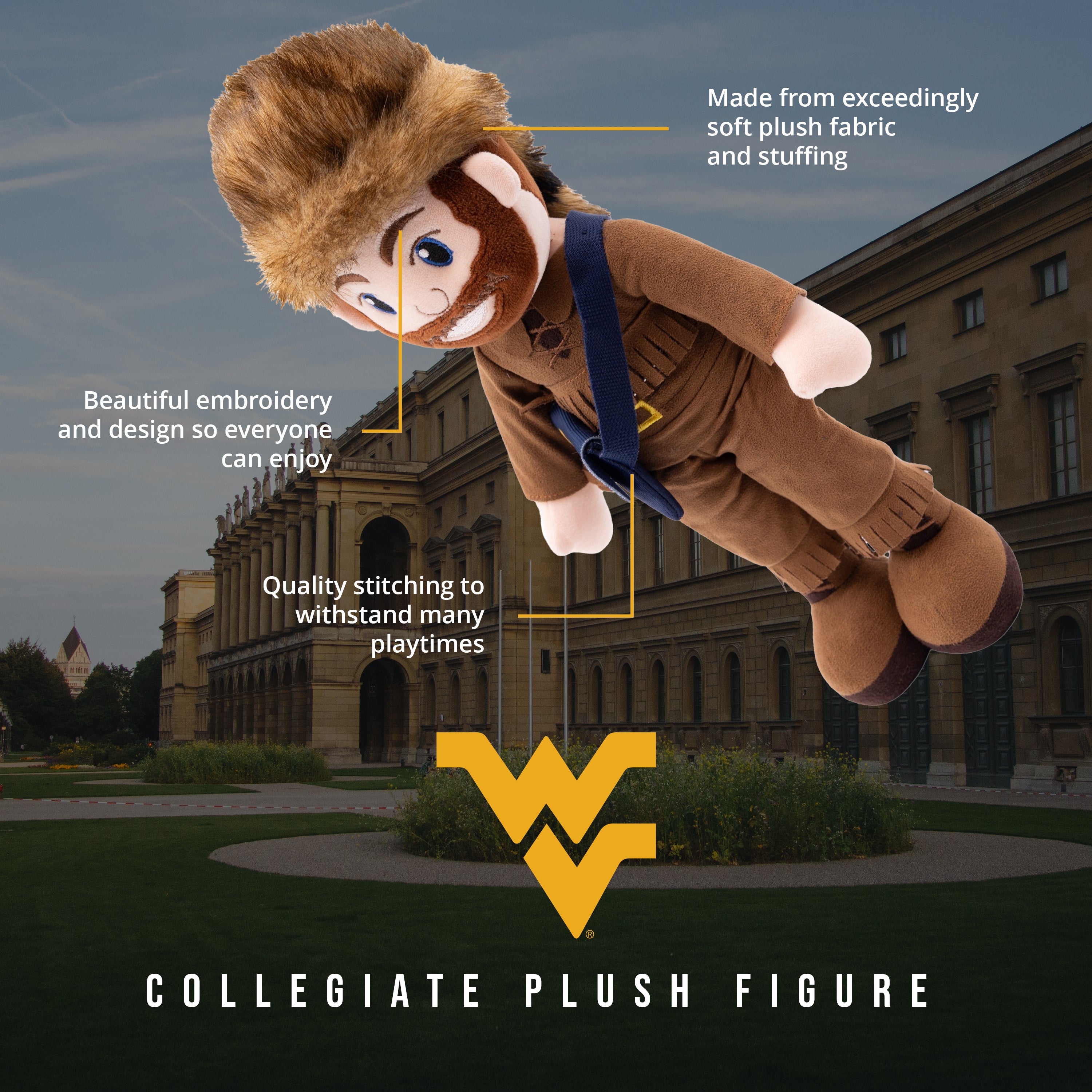 West Virginia University Mountaineer 14” Plush Figure