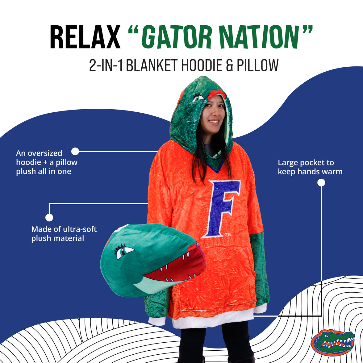 University of Florida Alberta Snugible 2-in-1 Blanket Hoodie & Pillow