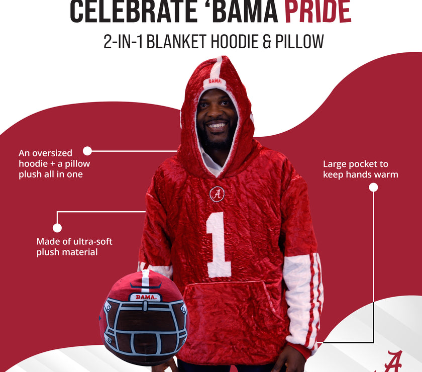 The University of Alabama Helmet Snugible 2-in-1 Blanket Hoodie & Pillow