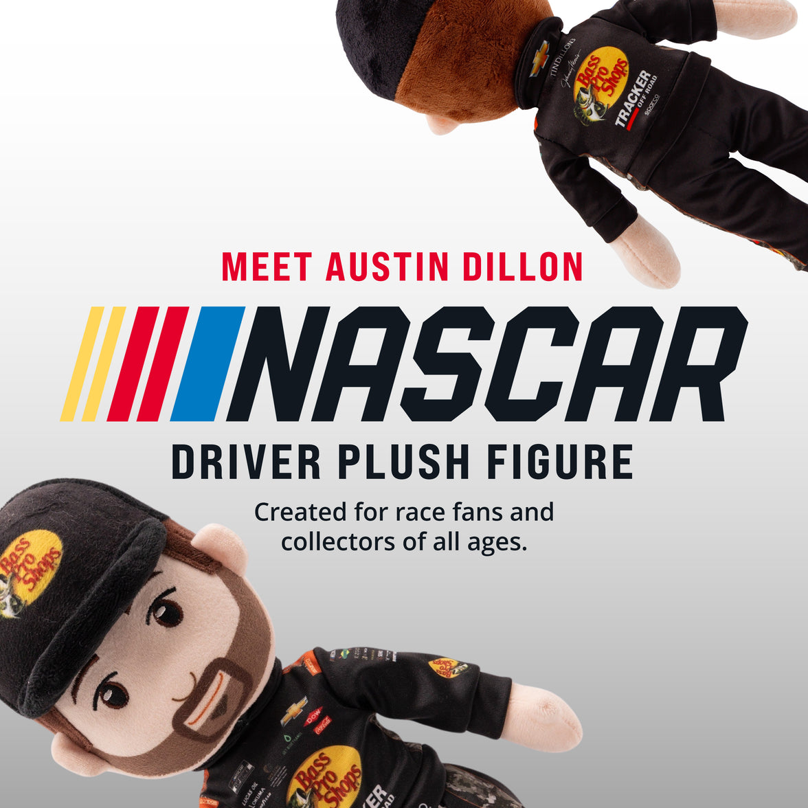 NASCAR | Richard Childress Racing Austin Dillon Bass Pro 14 Inch Plush Figure "Wholesale"