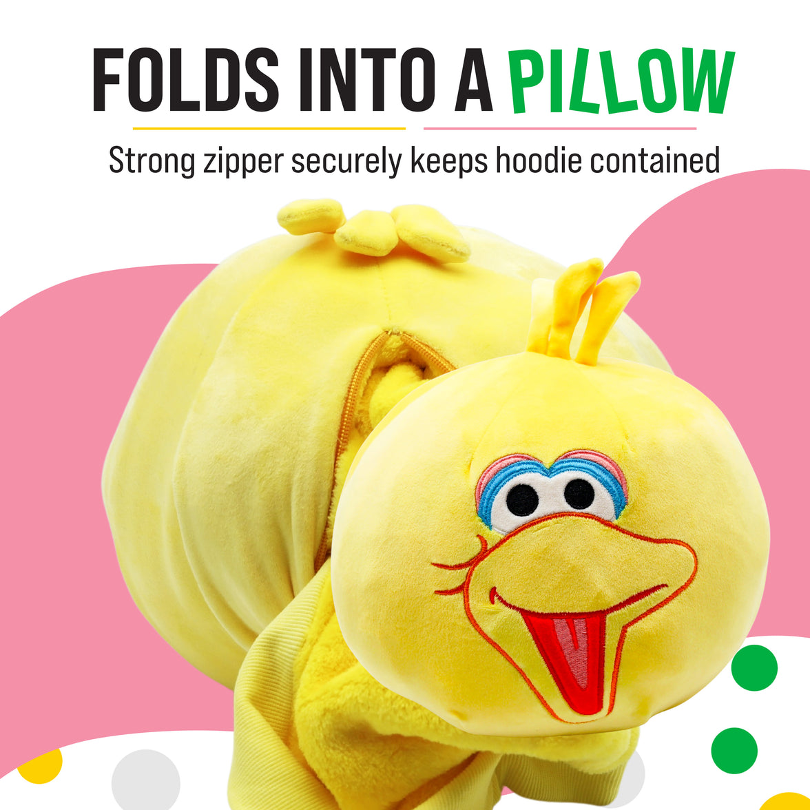 Sesame Street | Big Bird Kids Snugible 2-in-1 Blanket Hoodie & Pillow