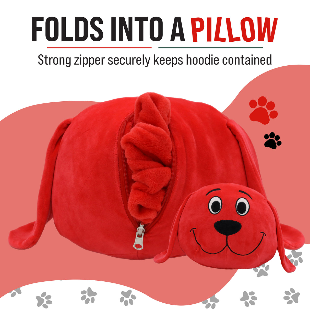 Clifford The Big Red Dog Kids Snugible 2-in-1 Blanket Hoodie & Pillow