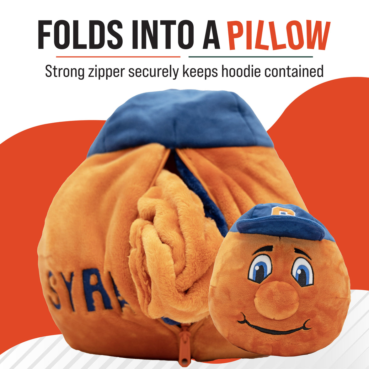 Syracuse University Otto the Orange Snugible 2-in-1 Blanket Hoodie & Pillow