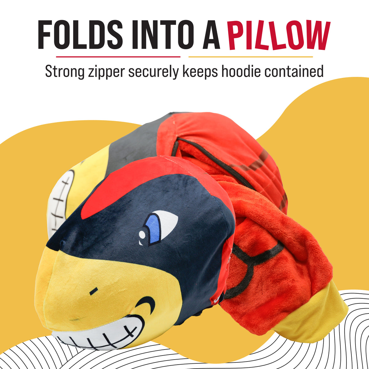 Official Iowa State University Cy the Cardinal Snugible: Plush & Hoodie in One!