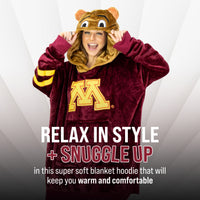 University of Minnesota Gophers Goldy Snugible 2-in-1 Blanket Hoodie & Pillow