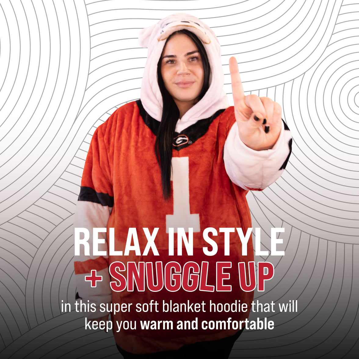 University of Georgia Bulldog Snugible 2-in-1 Blanket Hoodie & Pillow