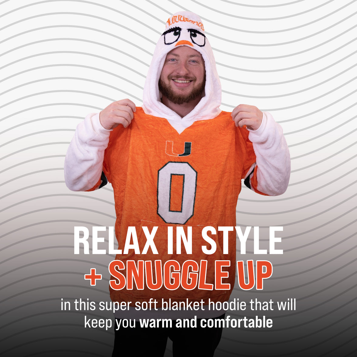 University of Miami Sebastian Snugible 2-in-1 Blanket Hoodie & Pillow