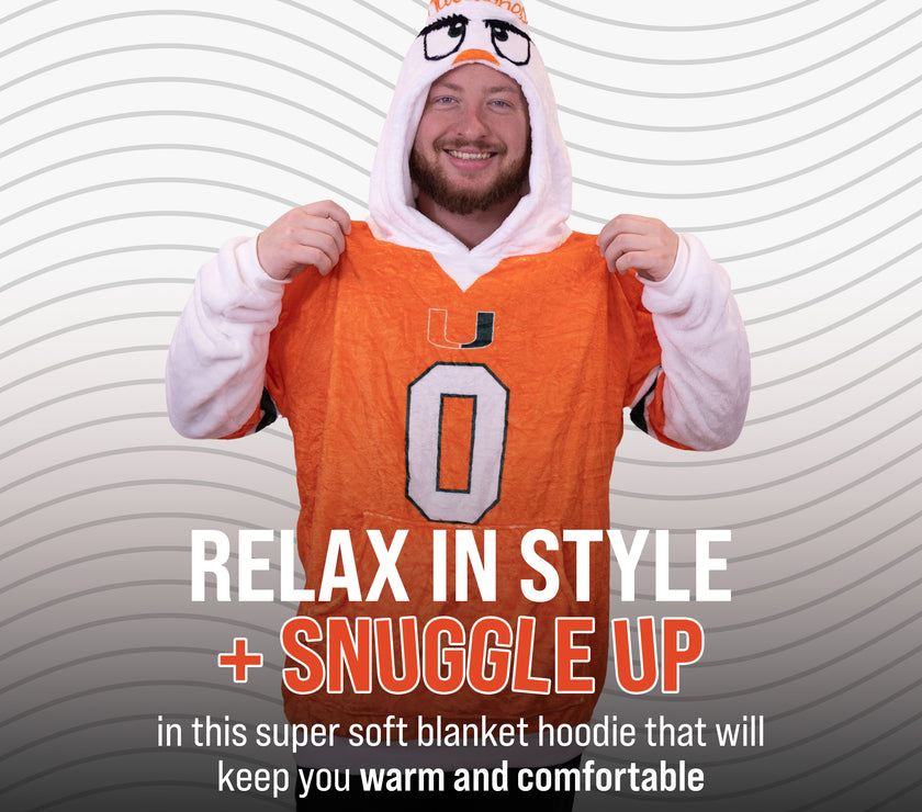 University of Miami Sebastian Snugible 2-in-1 Blanket Hoodie & Pillow