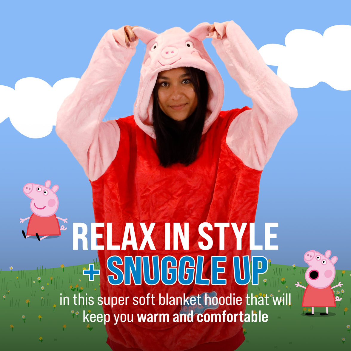 Hasbro | Peppa Pig Adult Snugible | Blanket Hoodie & Pillow