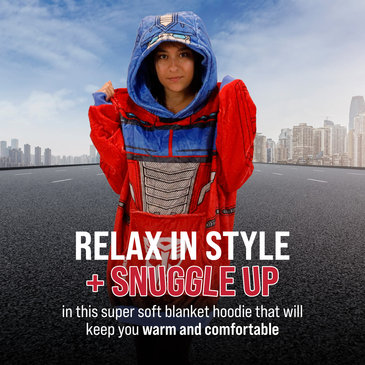 Hasbro | Transformers Optimus Prime Adult Snugible | Blanket Hoodie & Pillow