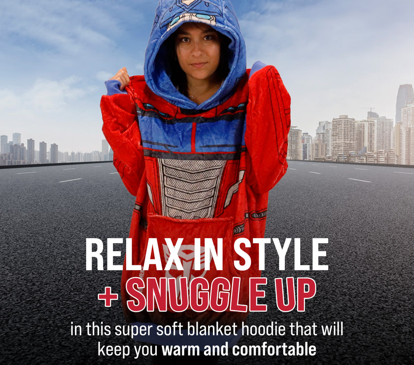 Hasbro | Transformers Optimus Prime Adult Snugible | Blanket Hoodie & Pillow