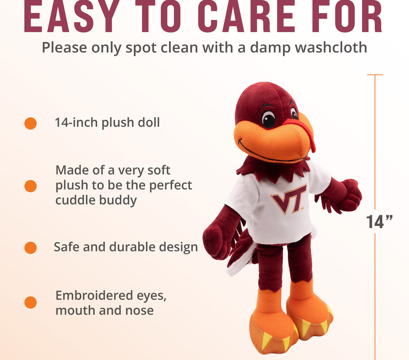 Virginia Tech University Hokie Bird 14” Plush Figure