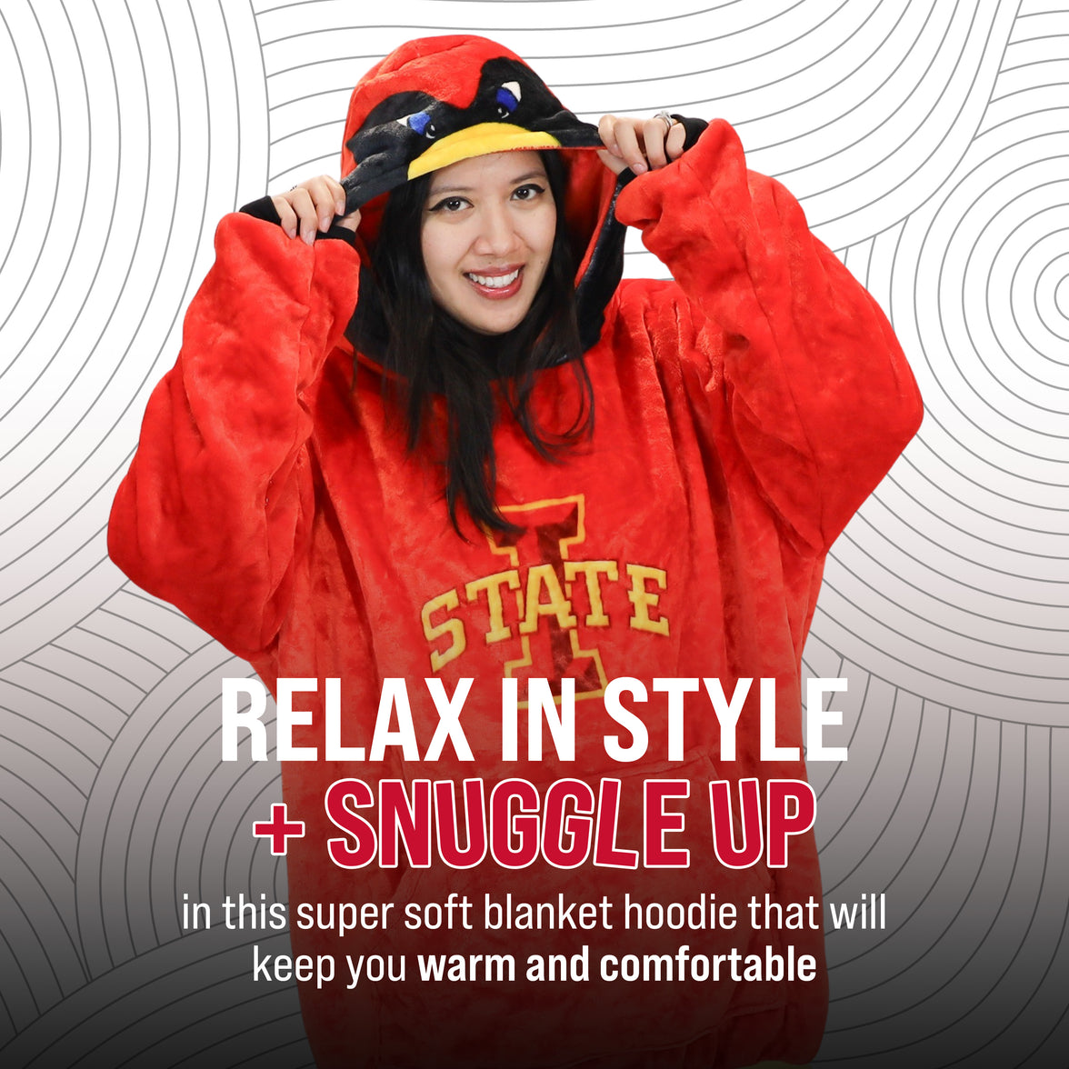 Official Iowa State University Cy the Cardinal Snugible: Plush & Hoodie in One!