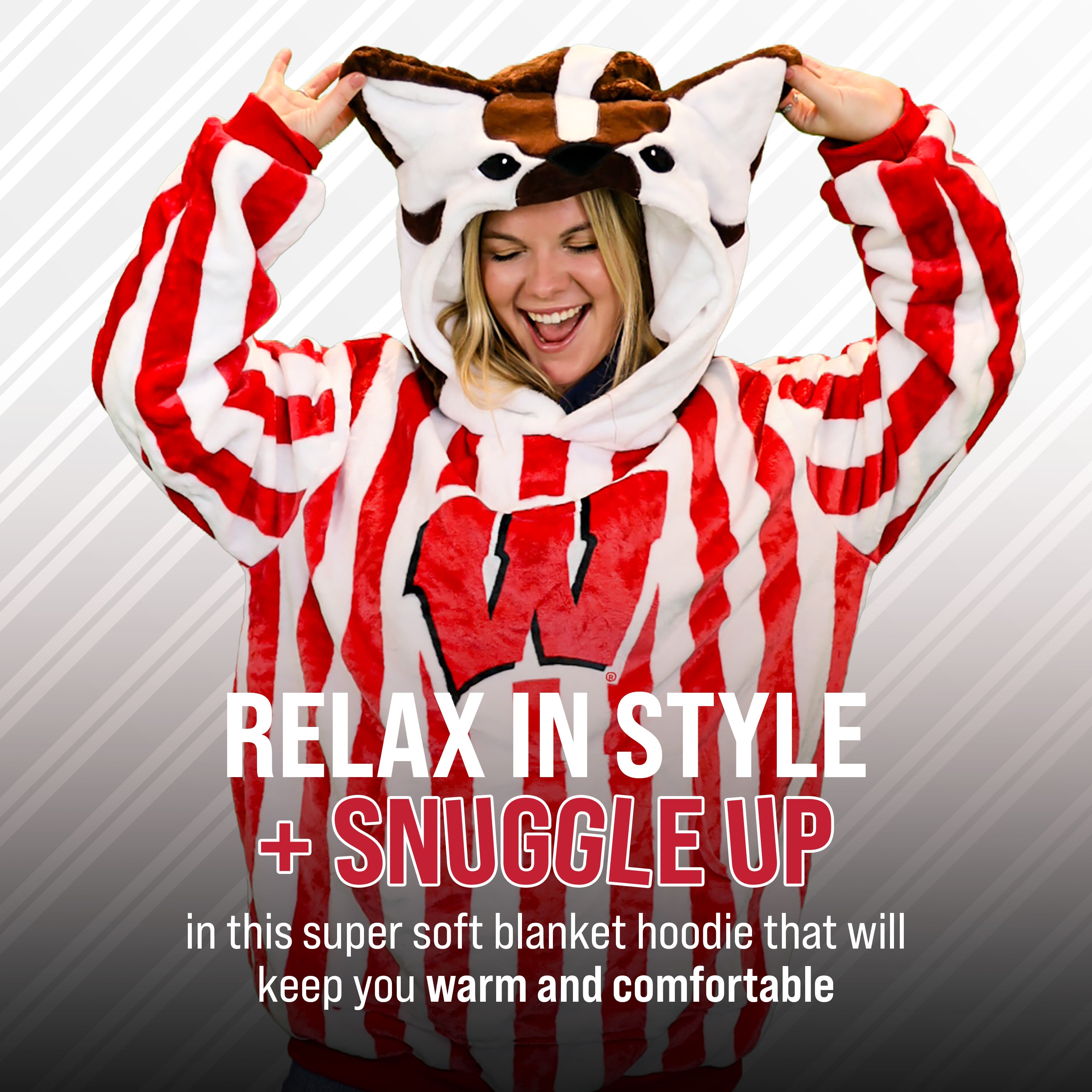 University of Wisconsin Bucky the Badger Snugible 2-in-1 Blanket Hoodie & Pillow