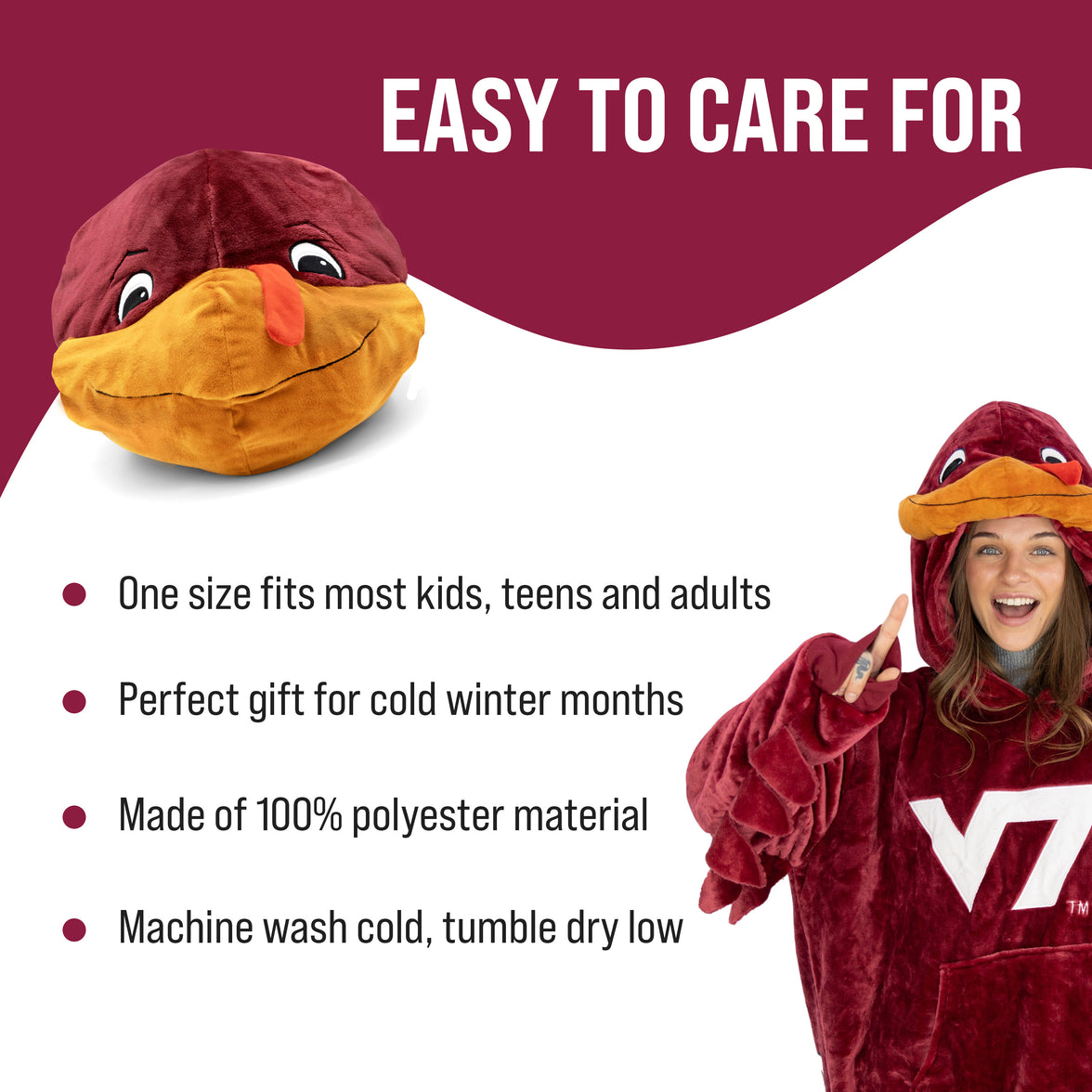 Virginia Tech University Hokie Snugible | Blanket Hoodie & Pillow