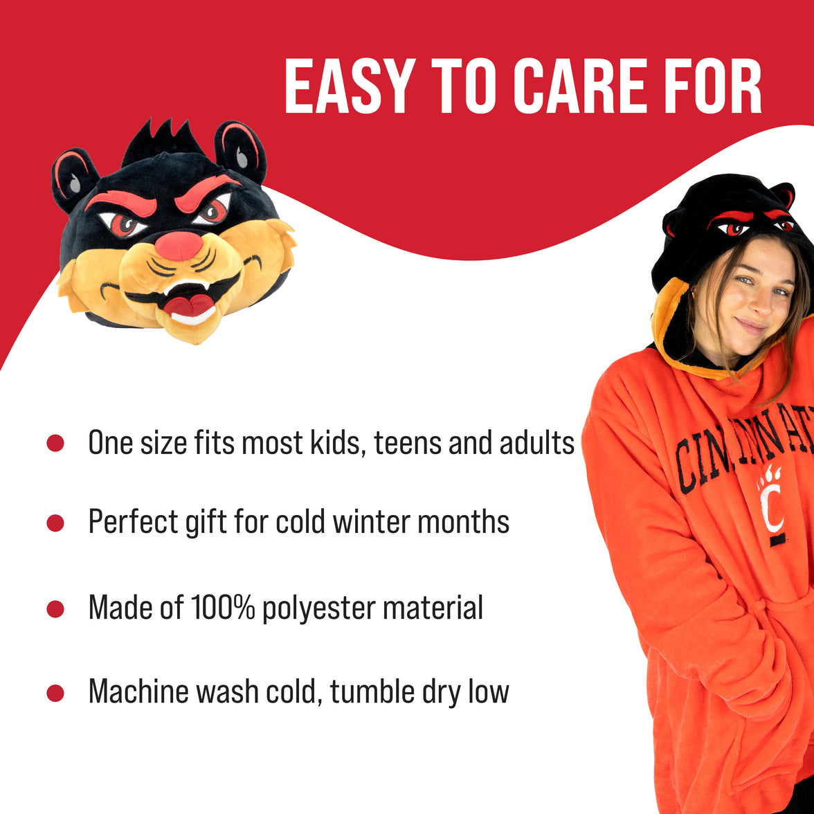 University of Cincinnati Bearcats Snugible 2-in-1 Blanket Hoodie & Pillow