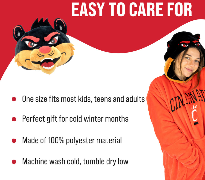 University of Cincinnati Bearcats Snugible 2-in-1 Blanket Hoodie & Pillow