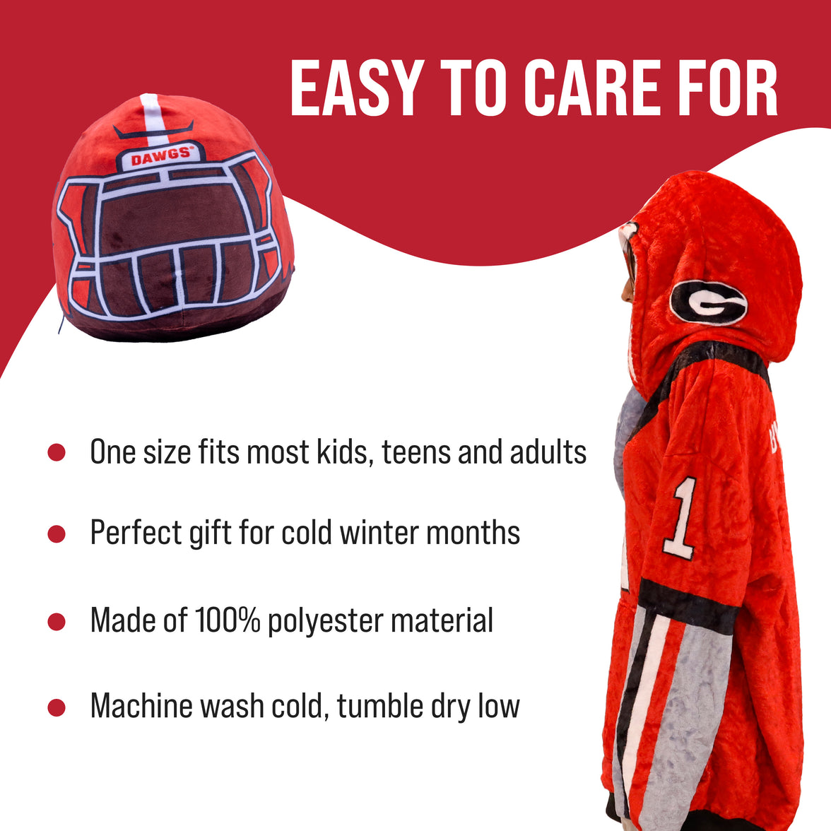 University of Georgia Helmet Snugible | Blanket Hoodie & Pillow