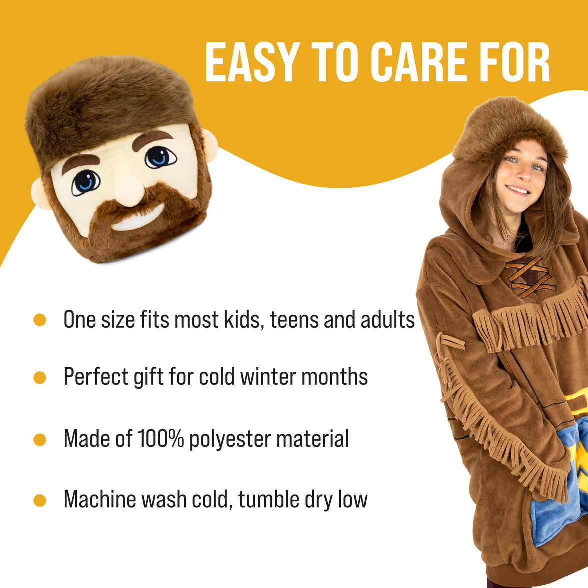 West Virginia University Mountaineer Snugible 2-in-1 Blanket Hoodie & Pillow