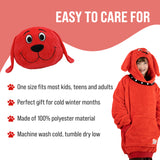 Clifford The Big Red Dog Kids Snugible 2-in-1 Blanket Hoodie & Pillow