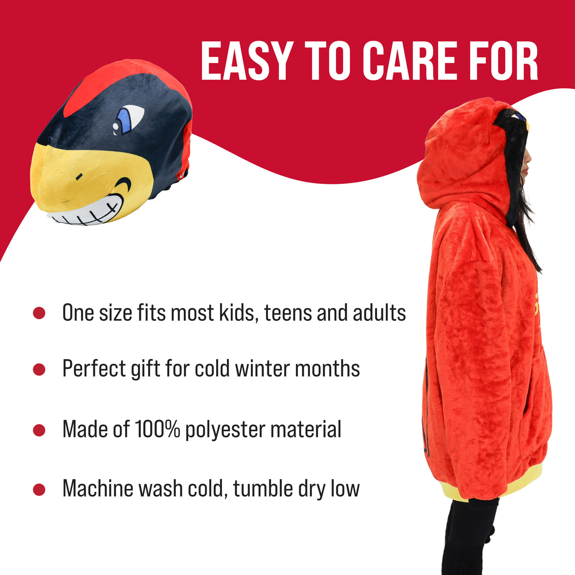 Official Iowa State University Cy the Cardinal Snugible: Plush & Hoodie in One!