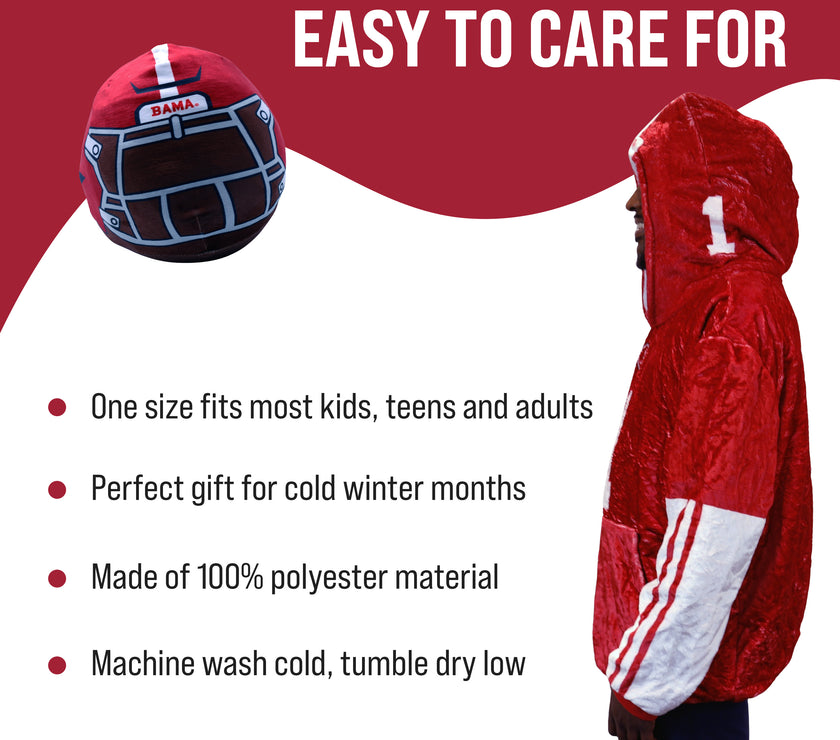 The University of Alabama Helmet Snugible 2-in-1 Blanket Hoodie & Pillow