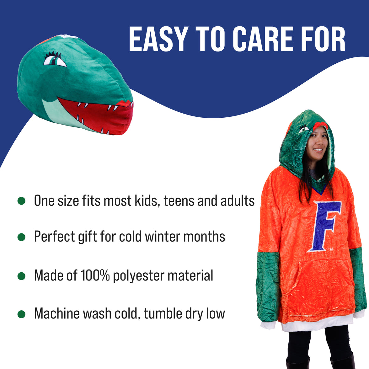 University of Florida Alberta Snugible 2-in-1 Blanket Hoodie & Pillow