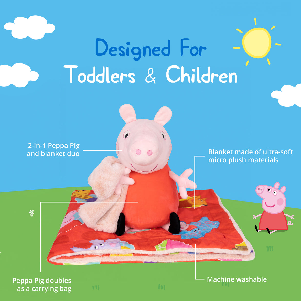 Hasbro | Peppa Pig Blankie Bestie 2-in-1 Blanket & Stuffed Animal