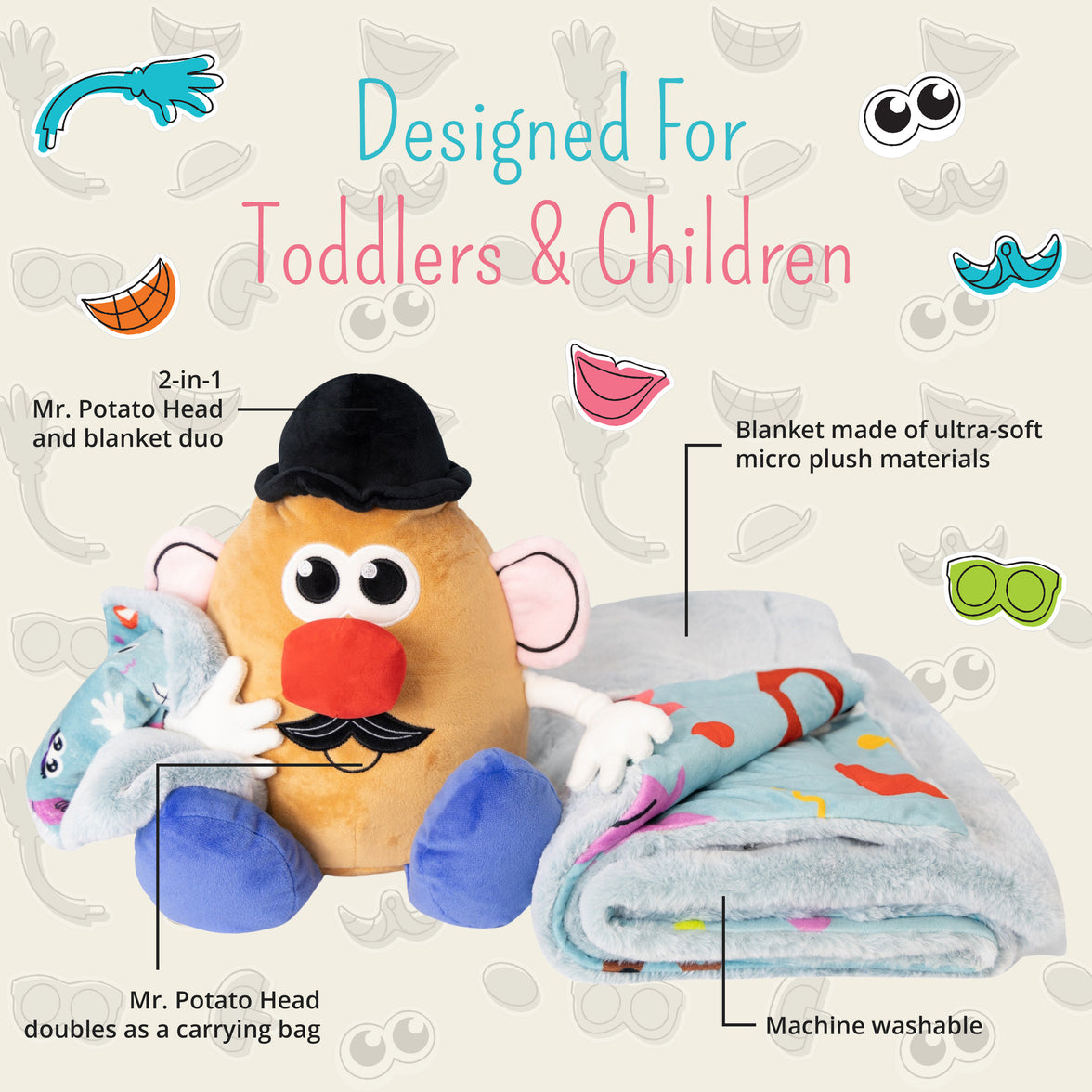 Hasbro | Mr. Potato Head Blankie Bestie 2-in-1 Blanket & Stuffed Animal